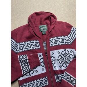 Vintage Woolrich Sweater Womens S Wool Fair Isle Nordic‎ Knit Full Zip Snowflake